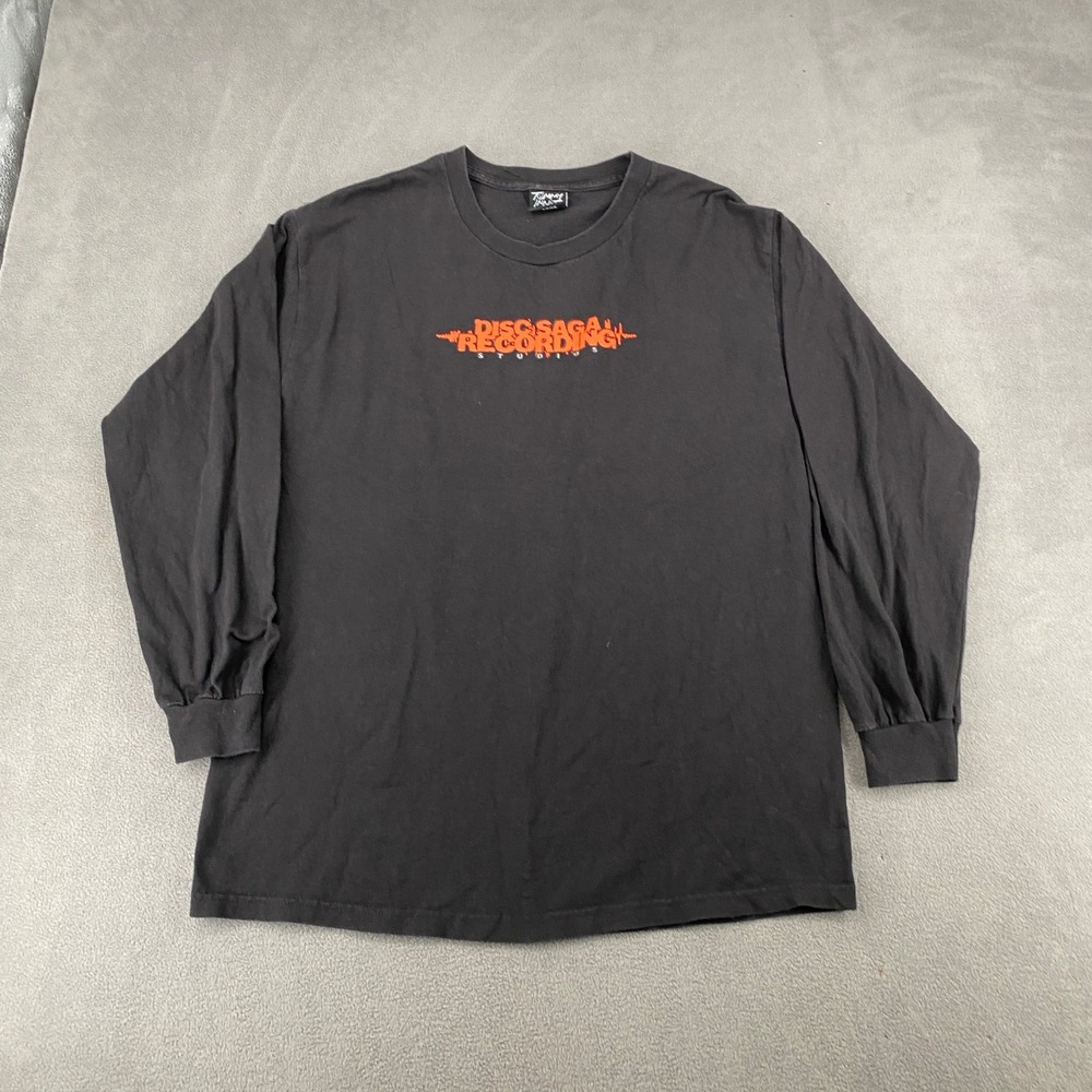 TommyInnit Disc Saga Recording Studios Black Long Sleeve Graphic Tee Large